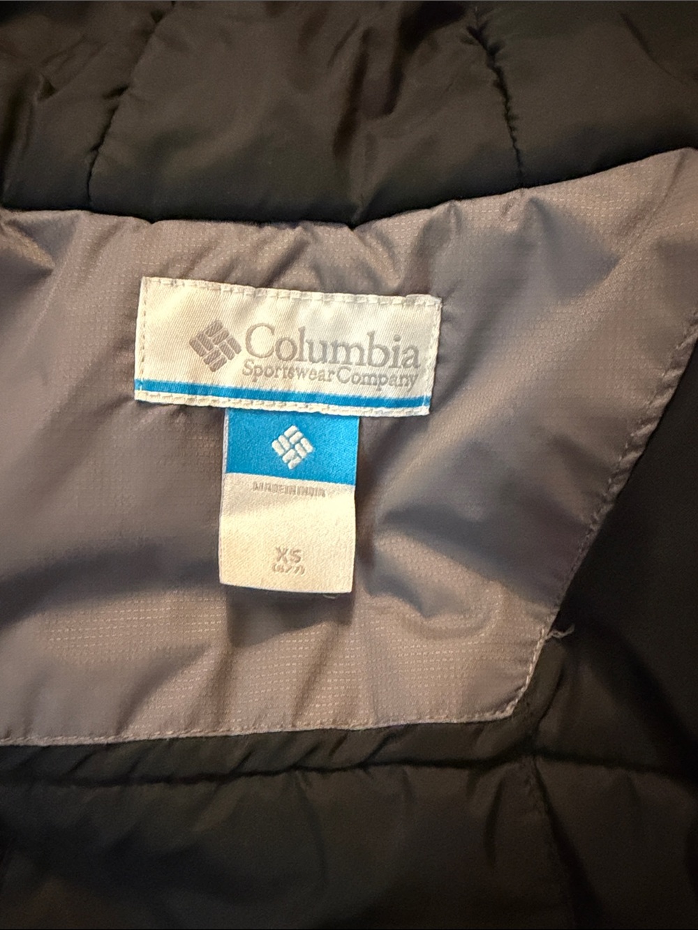 Columbia Kids Black Puffer Jacket with Gray Lining